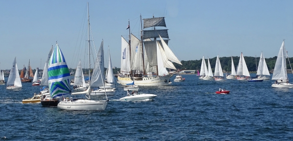 Windjammer mit Segelyachten